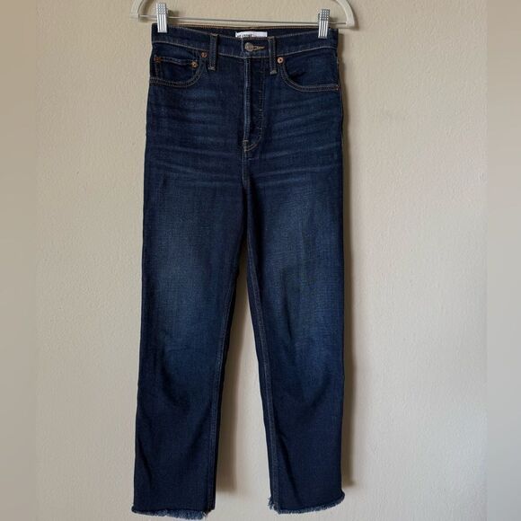 Re/done Ultra High Rise Stove Pipe Jeans Blue Color Barely Worn Size 24 - Picture 7 of 12